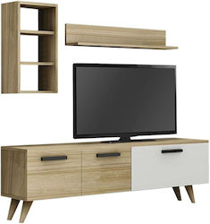 Σύνθετο Σαλονιού Pienza Sapphire Oak - Λευκό Μ140xΒ30xΥ46εκ.