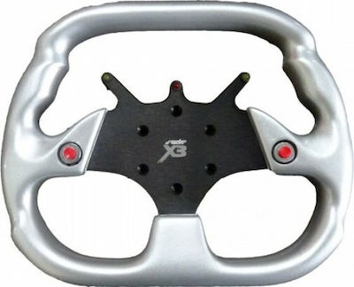 Simoni Racing Χ3 Aluminium Three Spoke Car Steering Wheel Silver