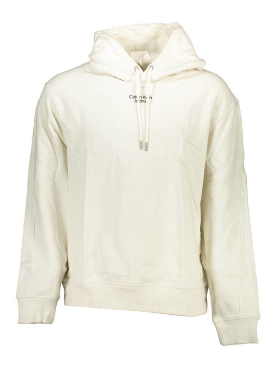 Calvin Klein Men's Sweatshirt with Hood White