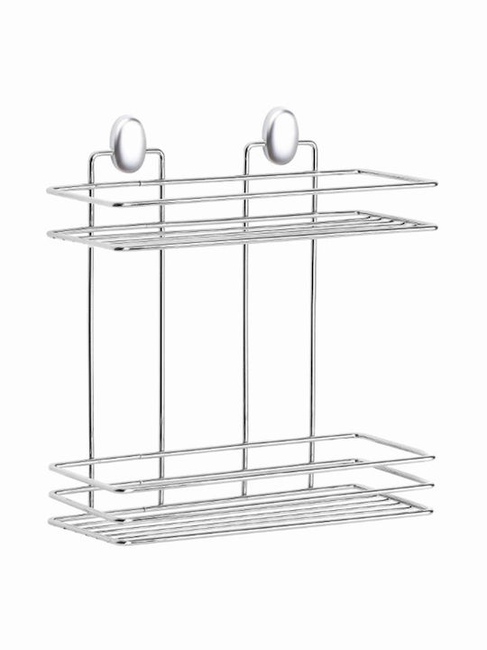 Ankor Wall Mounted Bathroom Shelf Metallic with 2 Shelves 30x13x30cm