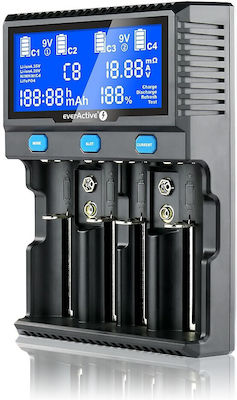 everActive UC-4200 Ladegerät 4 Batterien Li-Ion/Ni-MH Größe AA/AAA/D/18650/16340/26650/14500