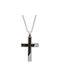 Visetti Black Men's Cross from Steel with Chain