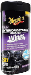 Meguiar's Șervețele Curățare 30τμχ pentru Materiale plastice pentru interior - Tabloul de bord Quick Interior Detailer Cleaner Wipes Matte MG4516