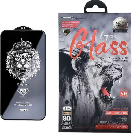 Remax Emperor 9D Adeziv complet Full Face Tempered Glass Negru (iPhone 11 Pro)