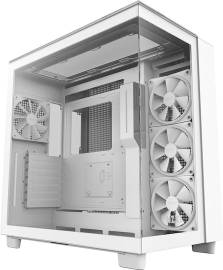 NZXT H9 Elite Геймърско Midi Tower Компютърна Кутия с Страничен Прозорец Бяла