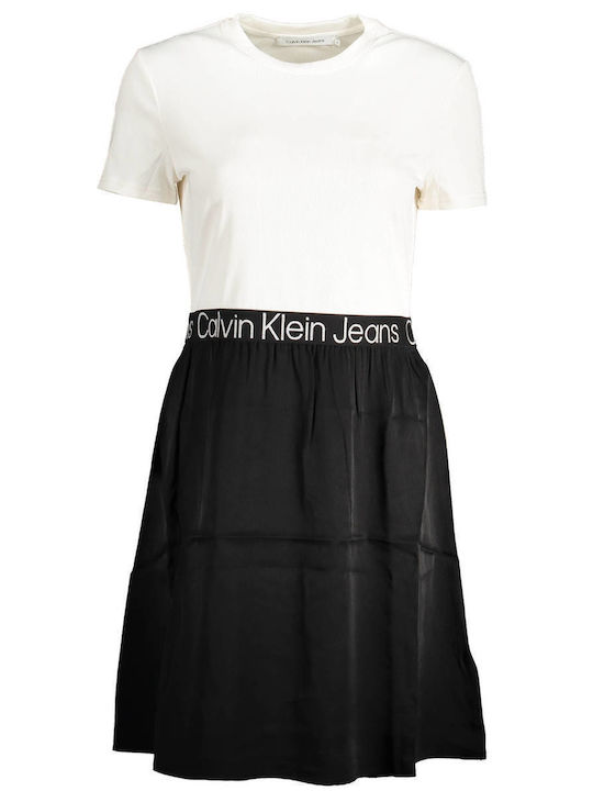 Calvin Klein Mini All Day Φόρεμα Κοντομάνικο Λευκό