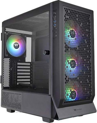 Thermaltake Ceres 500 TG Gaming Midi Tower Κουτί Υπολογιστή με Πλαϊνό Παράθυρο και RGB Φωτισμό Μαύρο