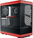 HYTE Y40 Gaming Midi Tower Computer Case with Window Panel Red