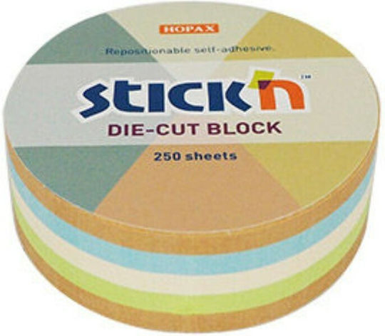 Stick'N Самозалепващи Листчета За Бележки в Куб 250 Листа Кръг 6.7x6.7бр Recycled