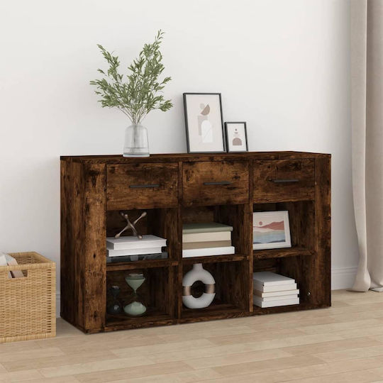 Sideboard Wooden with Drawers Smoky Oak 100x30x59.5cm