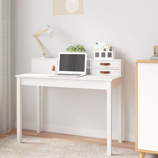 Secretary Desk made of Solid Wood White 110x50x93cm