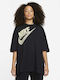 Nike Damen Sportlich Oversized T-shirt Schwarz