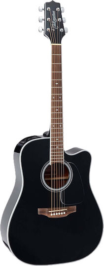 Takamine Semi-Akustik Gitarre GD34CE Ausschnitt Schwarzer Glanz