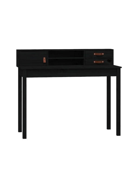 Secretary Desk made of Solid Wood Black 110x50x...