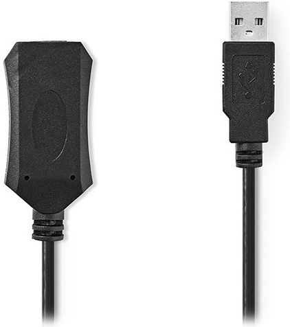 Nedis USB 2.0 Cable USB-A male - USB-A female Μαύρο 20m (CCGP60EXTBK200)