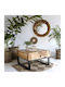 Square Central Coffee Table Made of Solid Wood Natural / Black W80xL80xH48cm