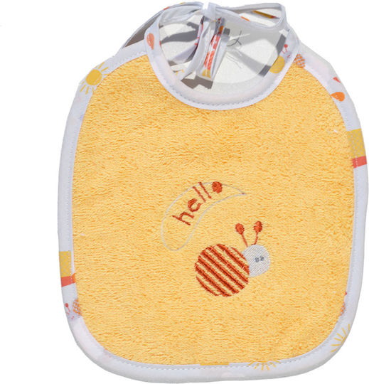 Baby Oliver Baby Bib from 100% Cotton with Lace Band Yellow