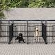 vidaXL Metallisches Hundepark 588x198x128cm Schwarz
