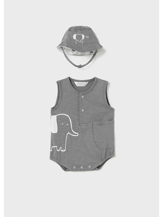 Mayoral Baby Bodysuit Set Sleeveless with Accessories Gray 2pcs