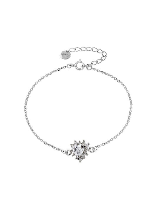 Loisir Bracelet Chain Belle De Jour with design Heart made of Silver with Zircon