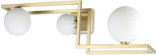 Ideal Lux Angolo Πλαφονιέρα Οροφής 68.6εκ. Κίτρινη με Ντουί G9