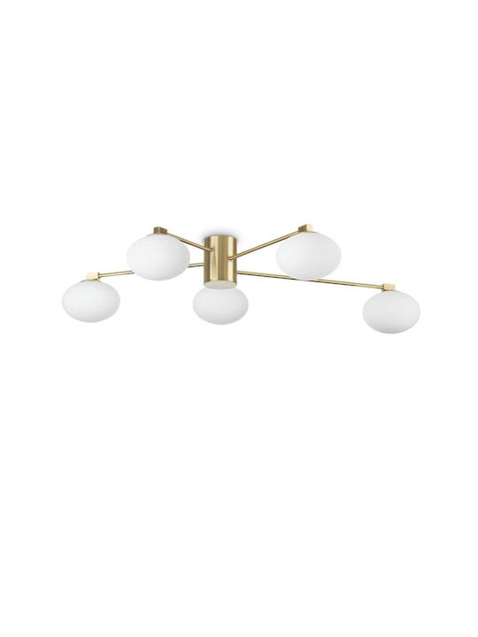 Ideal Lux Hermes Plafonieră de Tavan 90buc Galbenă cu Soclu G9