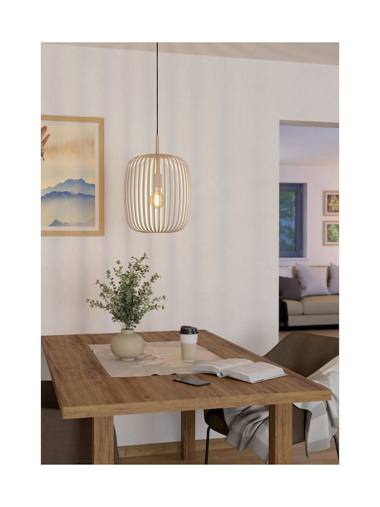 Eglo Romazzina Hängelampe Beige Raster mit Fassung E27 32.5x110cm.