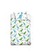 Carbotex Baby Bettbezug Set mit Kissenbezug Dino Grün 100x135cm.