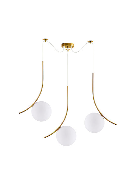 Home Lighting SE21-GM3-45 Sceptre Hängelampe Dreilicht für Fassung E14, E.14 Gold