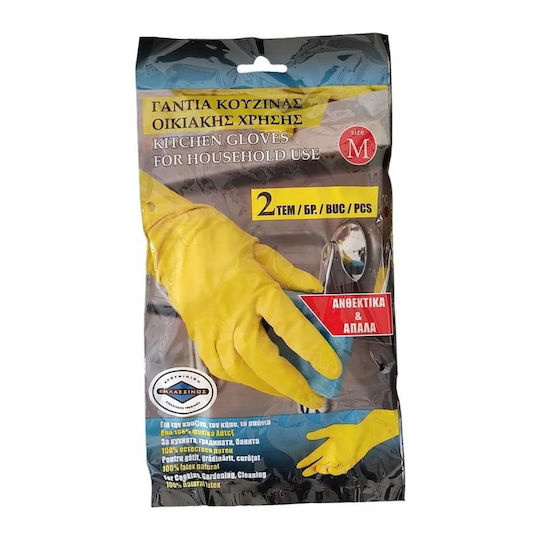 THalassinos Oven Gloves Latex Medium Yellow 8pcs