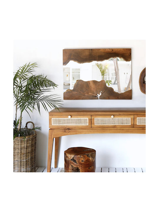 HomeMarkt Καθρέπτης Τοίχου με Καφέ Ξύλινο Πλαίσιο 80x140cm