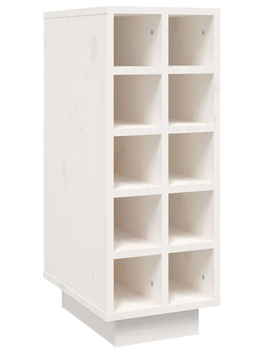 vidaXL Επιδαπέδια Μπουκαλοθήκη Ξύλινη Λευκή 23x34x61εκ.