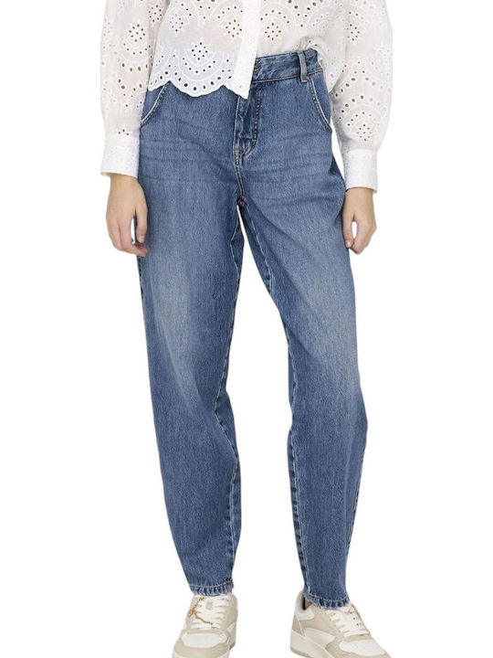 Women's Jean Trousers in Carrot Fit Medium Blue Denim