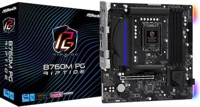 ASRock B760M PG Riptide Motherboard Micro ATX with Intel 1700 Socket