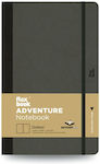 The Writing Fields Adventure Notebook A5 with Dots and Elastic Black