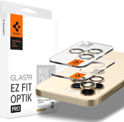 Spigen Optik Pro EZ Fit Camera Protection Tempered Glass Gold for the iPhone 14 Pro / 14 Pro Max