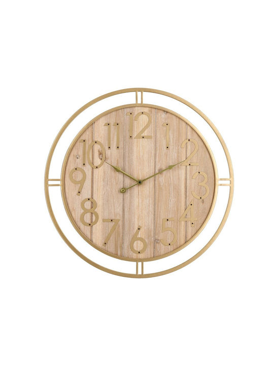 Bizzotto Wall Clock Metallic Gold/Natural Ø60cm