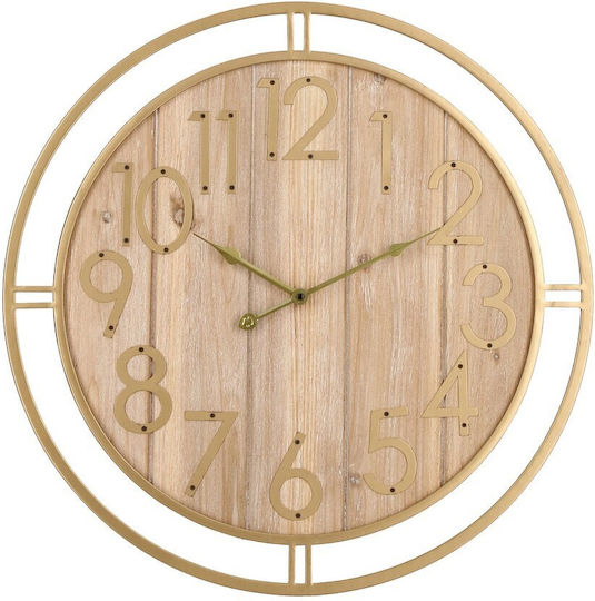 Bizzotto Wall Clock Metallic Gold/Natural Ø60cm