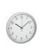 TFA Wanduhr Kunststoff Silber Ø30cm