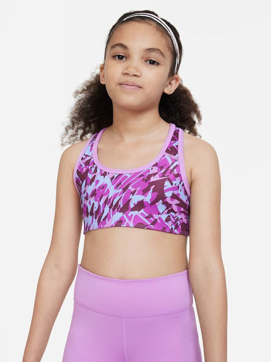 Nike Swoosh Παιδικό Μπουστάκι Αμάνικο Dri-Fit Μωβ