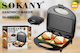 Sokany BBQ-138 Τοστιέρα για 2 Τοστ 800W Μαύρη