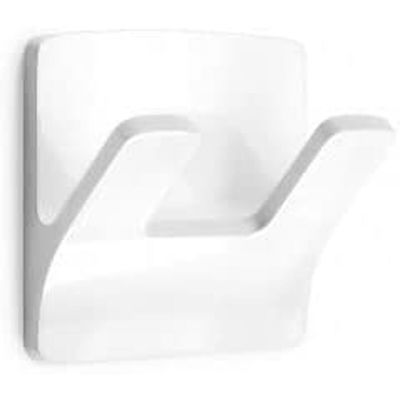 Inofix Plastic 2-Hook Kitchen Hanger with Sticker White S7905039