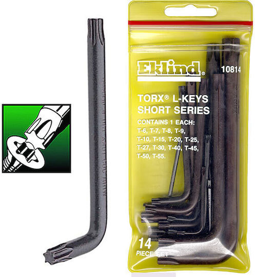 Eklind Σετ 14 Κλειδιά Torx σε Σχήμα L