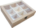 Box DIY Crafting Surfaces Holzkiste mit Trennwand 21,5x18x5cm