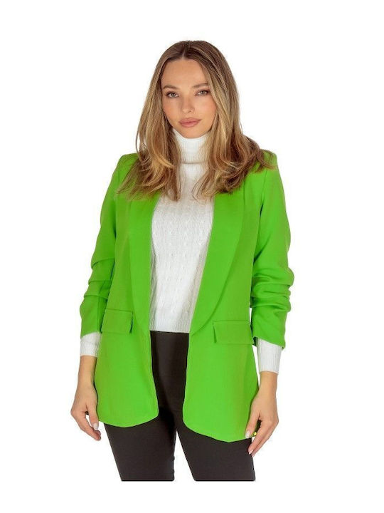 Light Green Blazer with Shoulder Pads