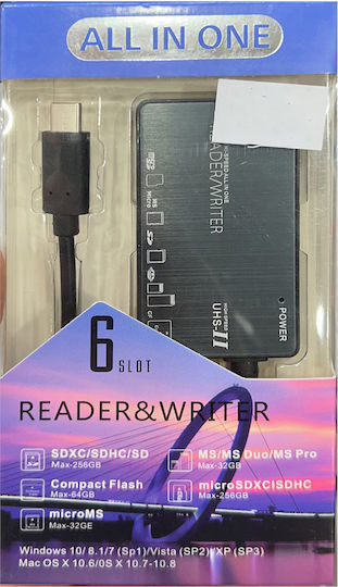 Tech Pro Card Reader Type-C για SD/microSD/MemoryStick/CompactFlash
