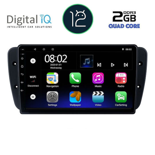 Digital IQ Автомобилна Аудио Система (Блутут/USB/AUX/WiFi/GPS/Apple-Carplay/Android-Auto/CD) с Тъчскрийн 9"