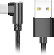 Xipin LX17 Angle (90°) USB 2.0 Cable USB-C male - USB-A Μαύρο 1.2m