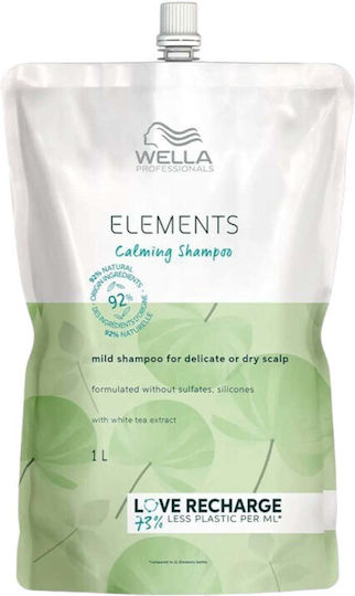 Wella Elements Calming Nachfüllung Shampoos Gegen Trockene Kopfhaut für Empfindliche Kopfhaut 1000ml