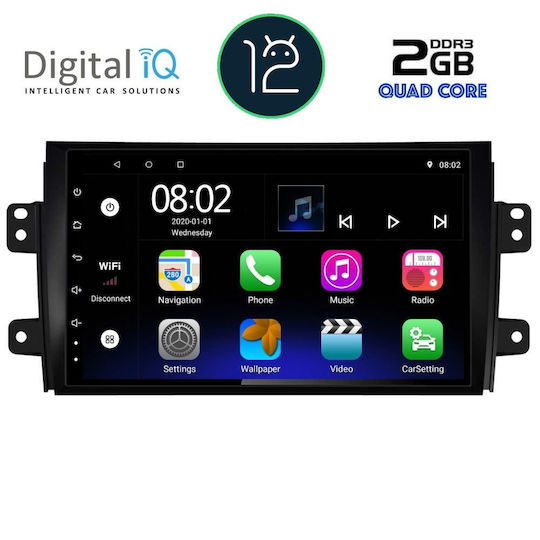 Digital IQ Auto-Audiosystem für Fiat Sechzehn Suzuki SX4 2005-2013 (Bluetooth/USB/AUX/WiFi/GPS/Apple-Carplay/Android-Auto/Notenblätter) mit Touchscreen 9"